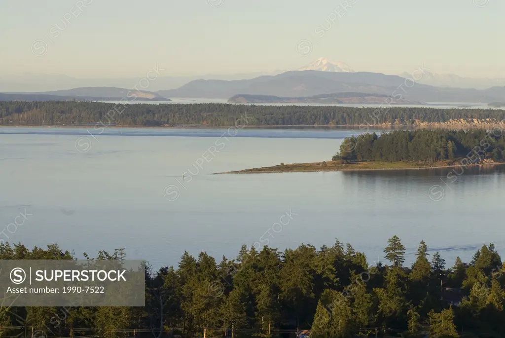 View of Mount Baker from the Saanich Peninsula, near Victoria, BC, Canada