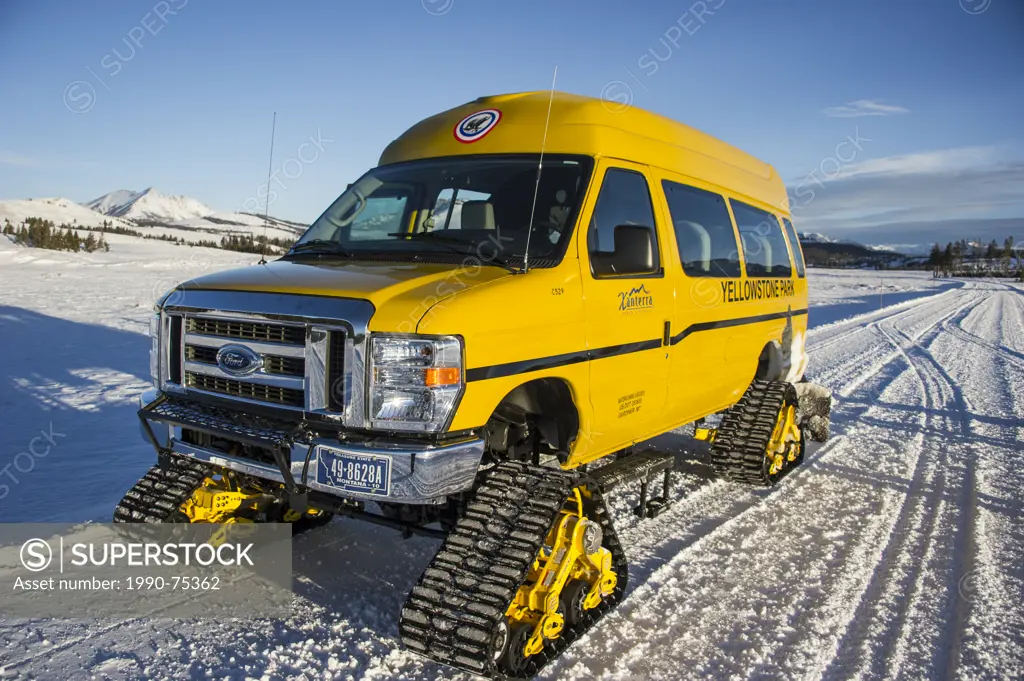 Snowcoach tours, Yellowstone National Park, Mammoth Springs, Wyoming, United States of America