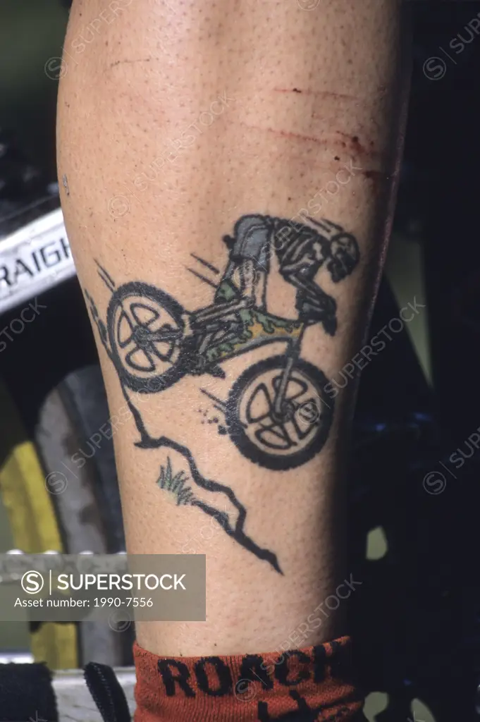 Mountain bike tattoo, British Columbia, Canada