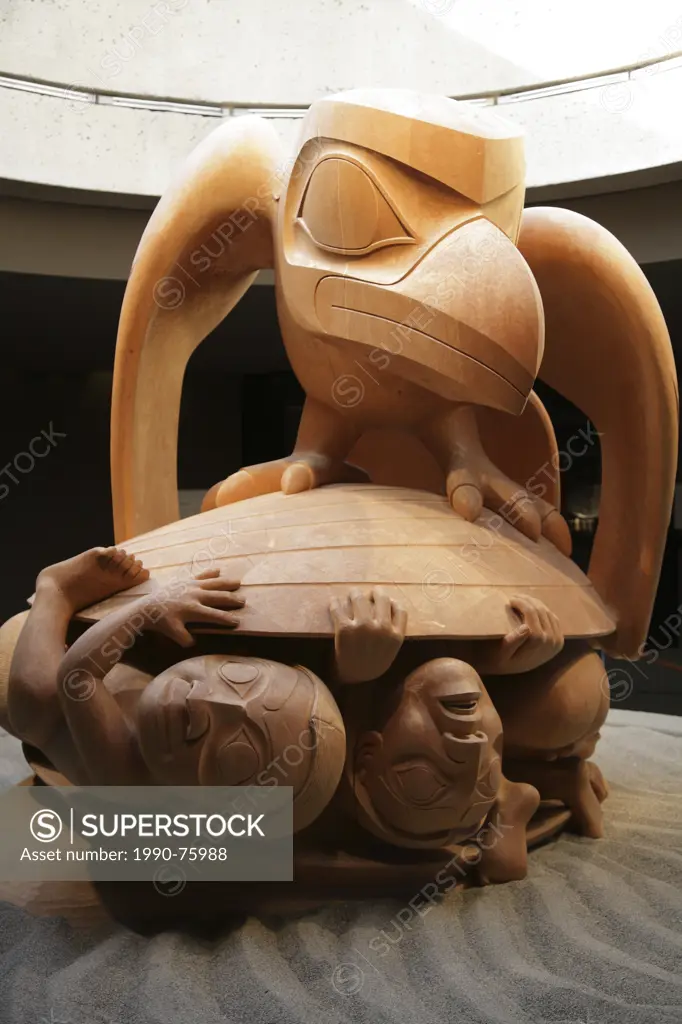 Haida artist Bill Reid's 'The Raven and the First Men' carving, Museum of Anthropology, University of British Columbia, Vancouver, BC