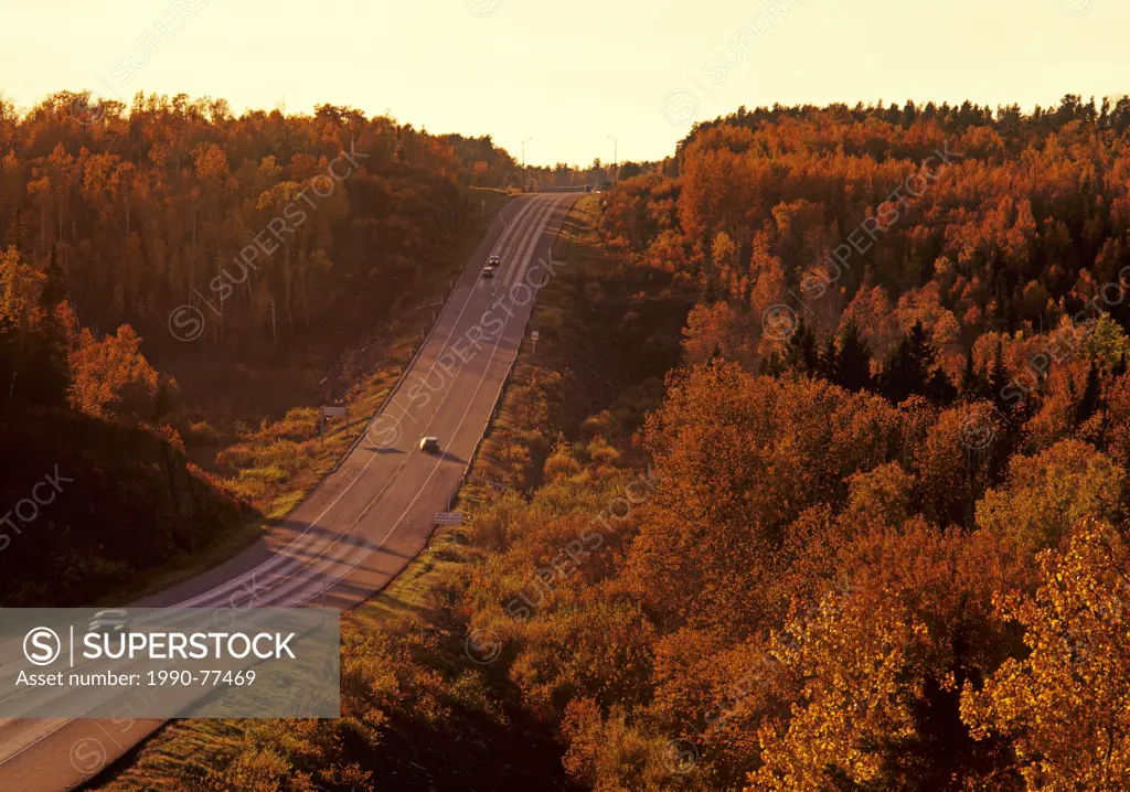 autumn, Trans-Canada Highway near the Manitoba/Ontario border, Manitoba, Canada