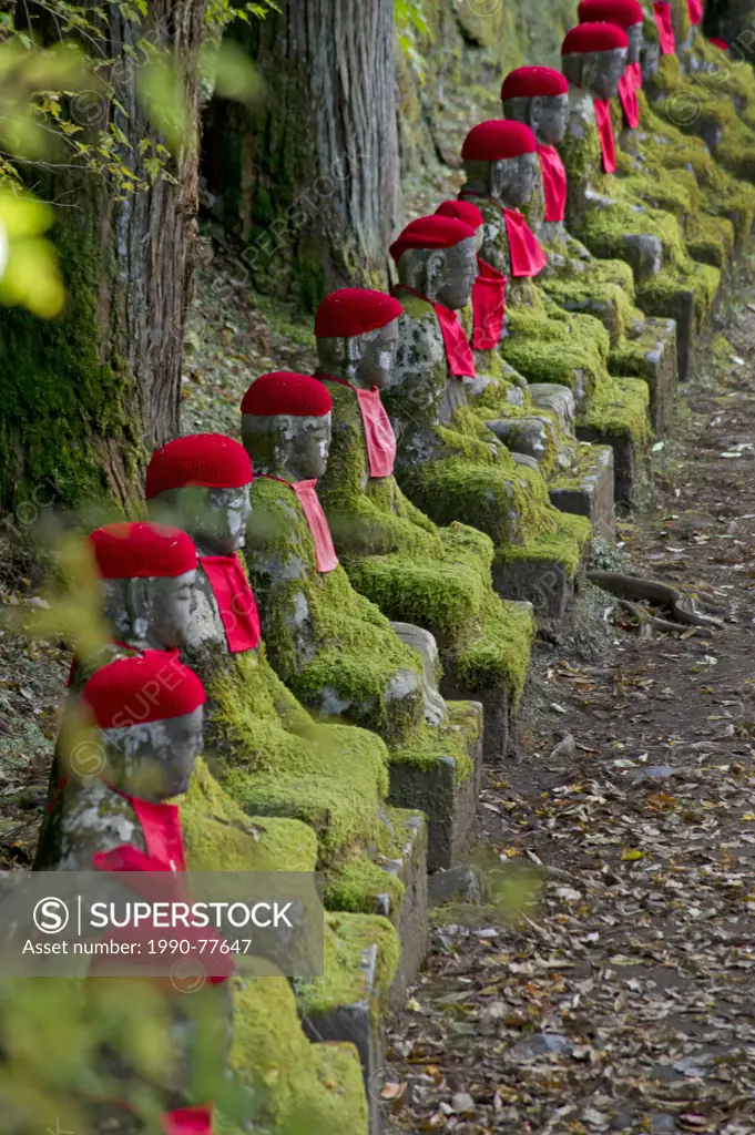 Jizo (Bodhisattva) statues in Kanmangafuchi Abyss in Nikko, Japan
