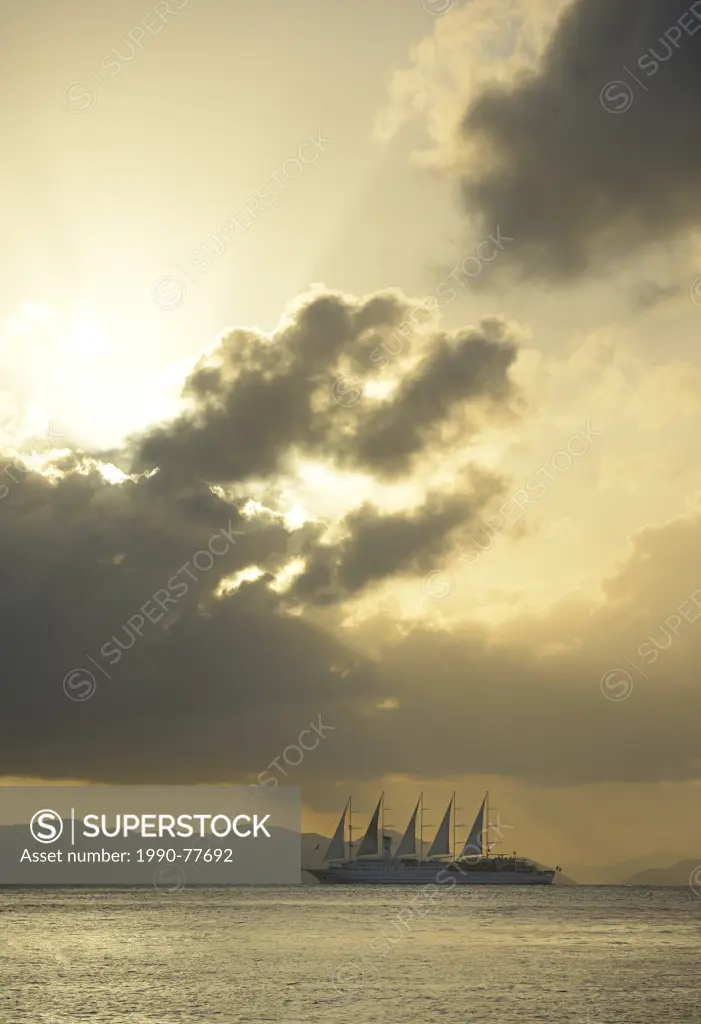 The large luxury sailboat Club Med 2, Cooper Island, British Virgin Islands