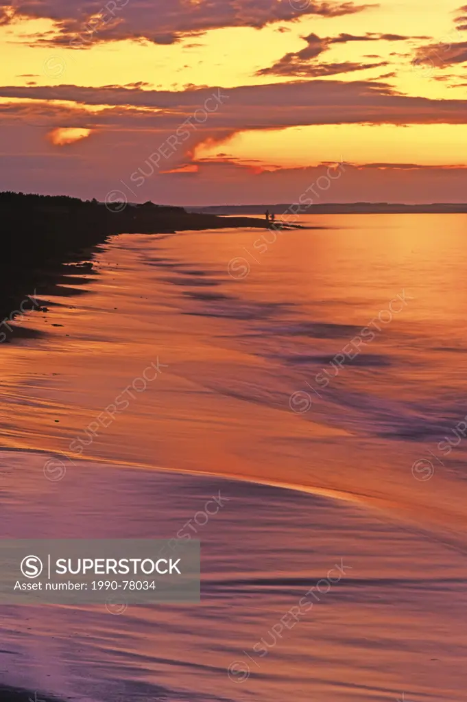 Sunset, Cavendish Beach, Prince Edward Island National Park, Prince Edward Island, Canada