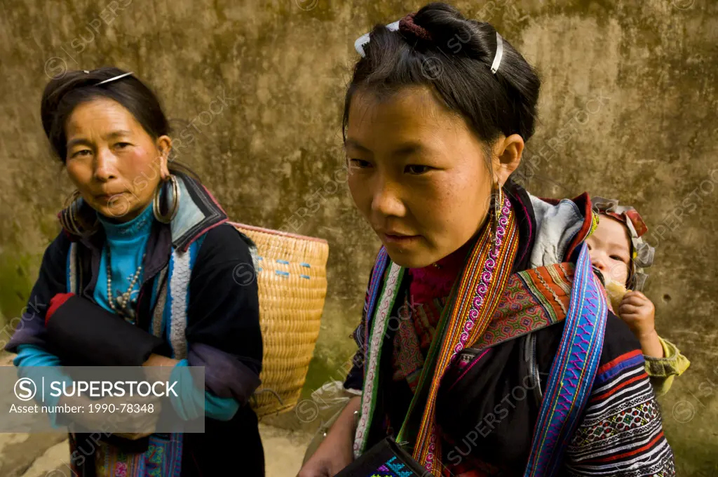 Three generations of Hmong women, Sapa, Vietnam