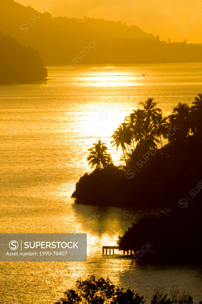 Samana bay, Dominican Republic at sunset