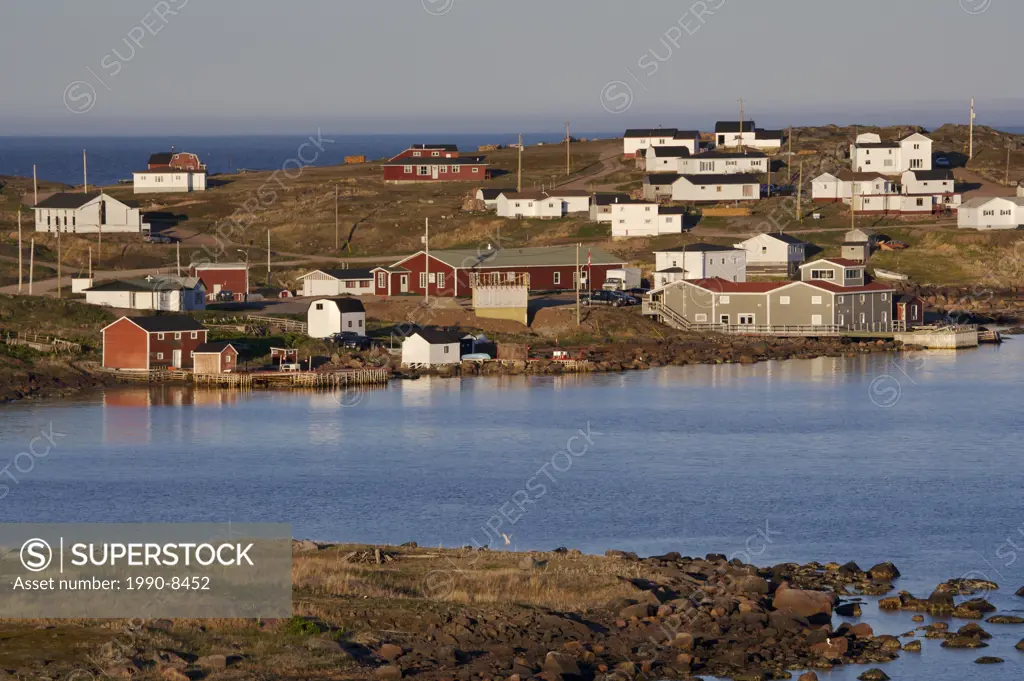 Town of Red Bay seen from the Boney Shore Trail, Red Bay, Labrador Coastal Drive, Viking Trail, Strait of Belle Isle, Southern Labrador, Newfoundland ...