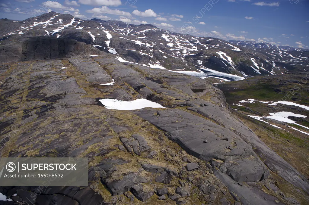 Aerial view of the scenery in the Mealy Mountains in Southern Labrador, Newfoundland & Labrador, Canada