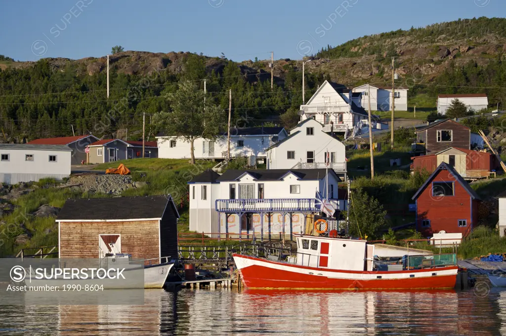 Boats in the Fleur de Lys Harbour, Fleur de Lys, Dorset Trail, Baie Verte Peninsula, Newfoundland & Labrador, Canada