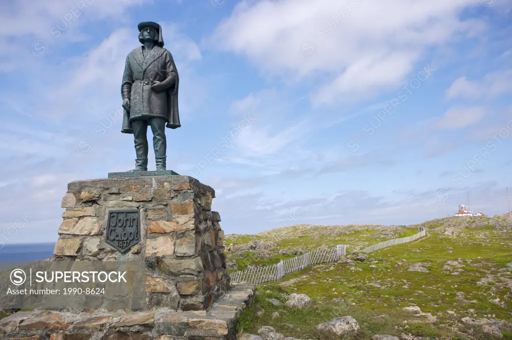 Statue of John Cabot who first landed at Cape Bonavista in 1497  Cape Bonavista, Bonavista Peninsula, Discovery Trail, Bonavista Bay, Newfoundland & L...