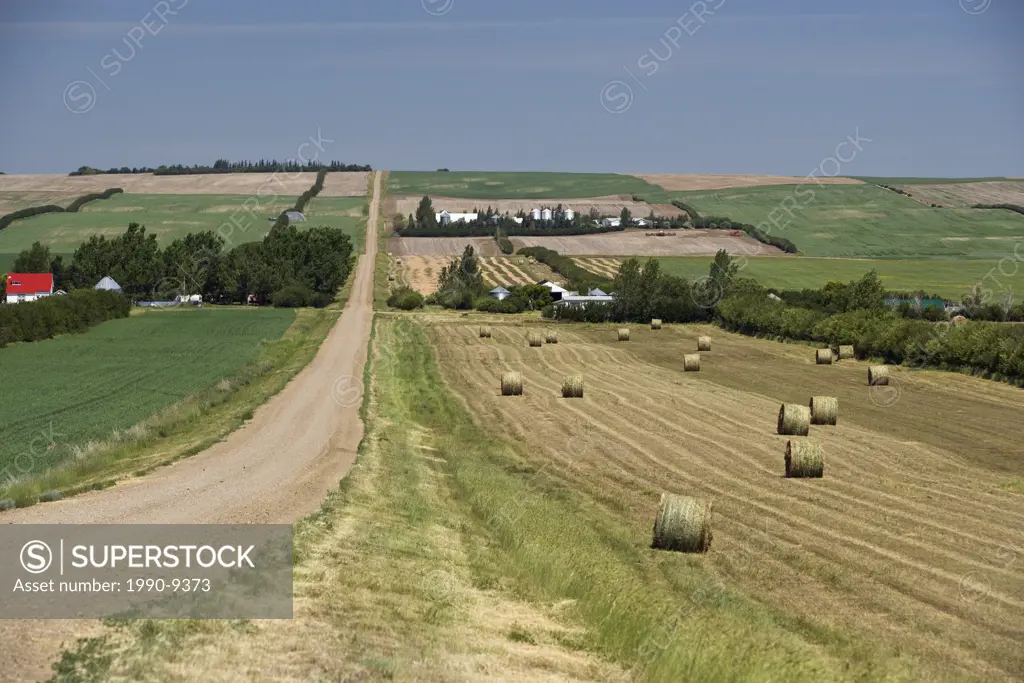 Farmland along the Redcoat Trail near Admiral, Saskatchewan, Canada.