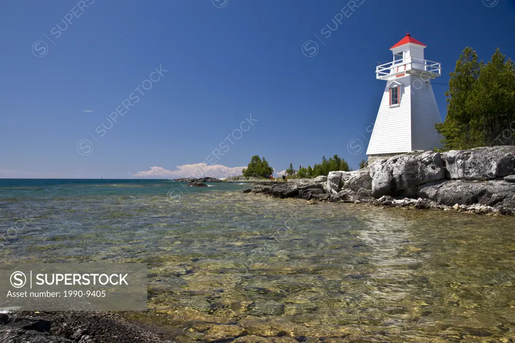 Lighthouse at South Baymouth, Manitoulin Island, Ontario, Canada.