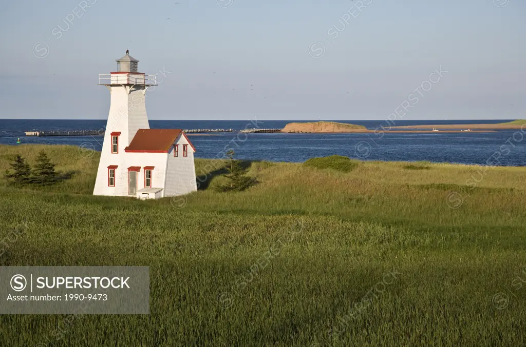 Lighthouse at New London Bay, Prince Edward Island, Canada.