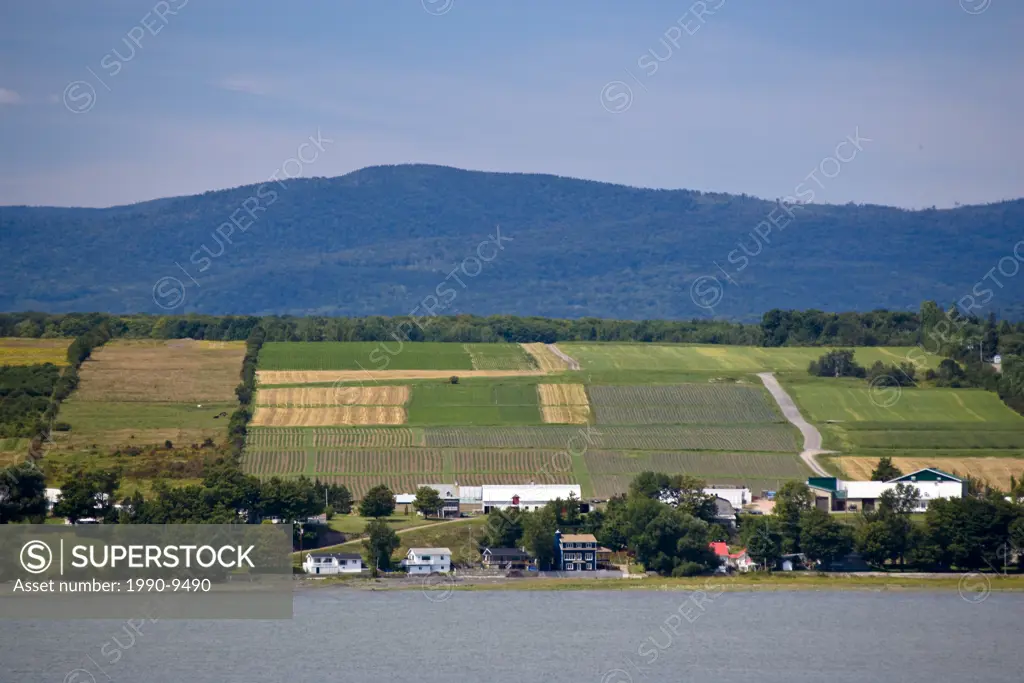View along St. Lawrence River east of Quebec City, Quebec, Canada.