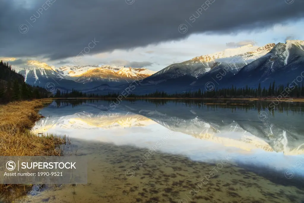 Moberly Flats and Chetamon, Esplanade and Gargoyle Mountain and The Palisades, Jasper National Park, Alberta, Canada