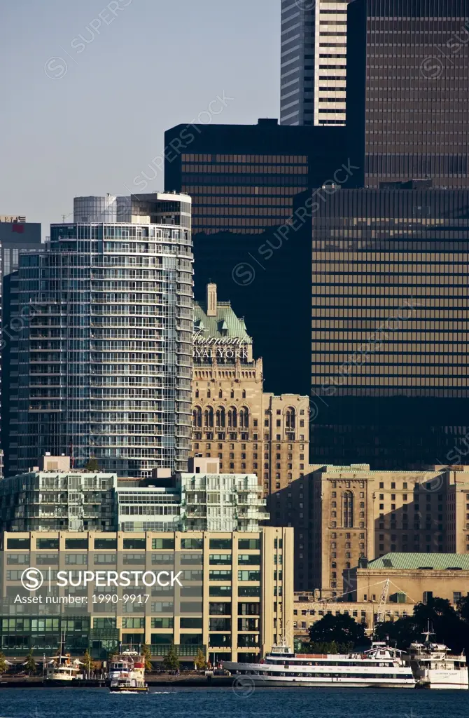 View of downtown Toronto from Centre Island, Toronto Islands Park, Toronto, Ontario, Canada.