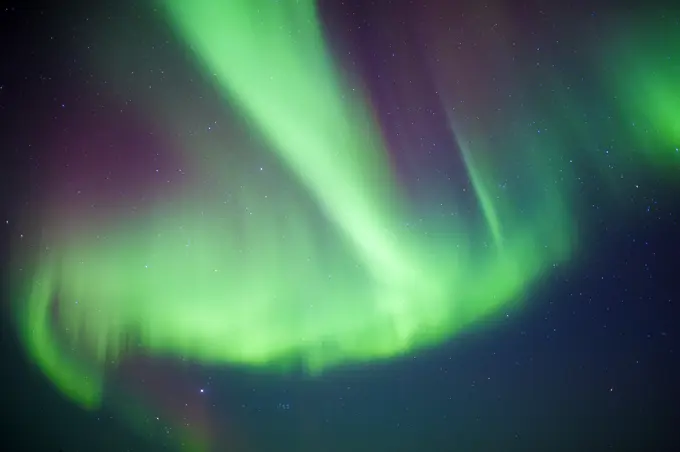 Aurora borealis (northern lights), boreal forest, Yellowknife environs, NWT, Canada