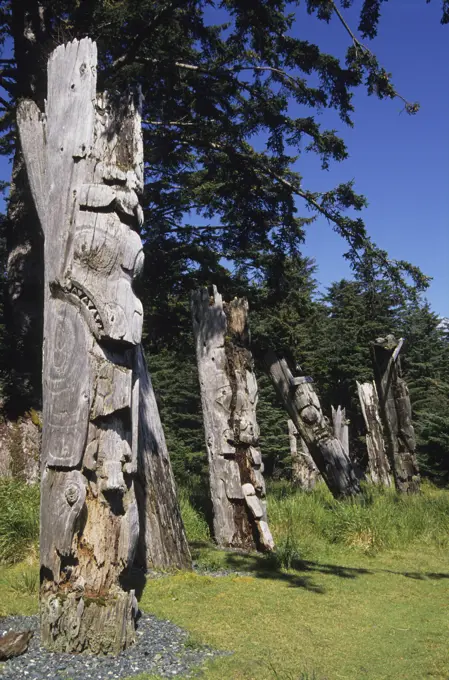 Skung Gwaii, Haida Gwaii, Ninstints World Heritage Site, Queen Charlotte Islands, British Columbia, Canada.