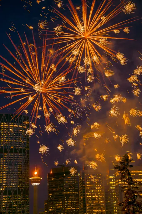 Canada Day Fireworks, Calgary, Alberta, Canada