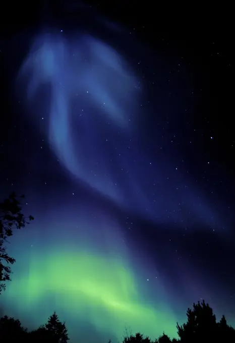 Northern lights or aurora borealis, Sudbury, Ontario, Canada