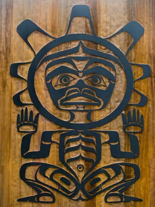 Details, U'mista Cultural Centre, Alert Bay, Cormorant Island, Vancouver Island, British Columbia, Canada