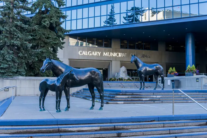 Horse sculpture, City Hall, Calgary, Alberta, Canada