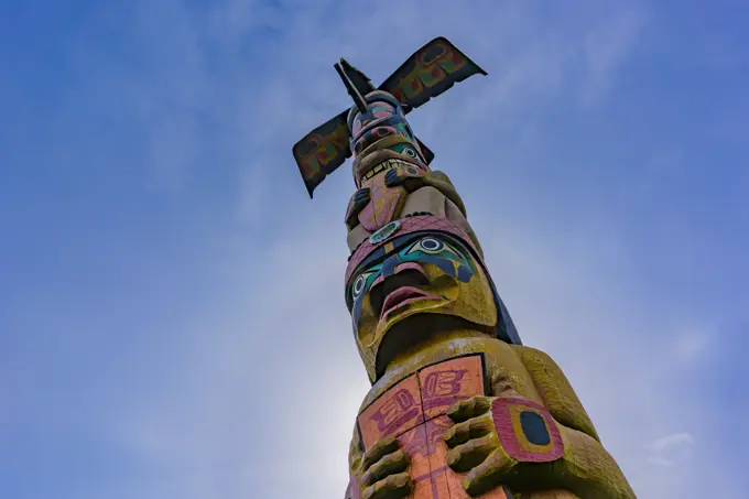 Totem Pole, Museum at Campbell River, British Columbia, Canada