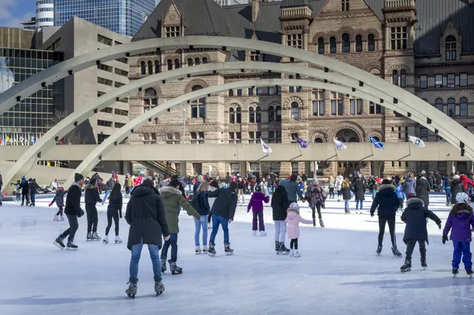 Skating rink in front of City Hall, Toronto, Ontario