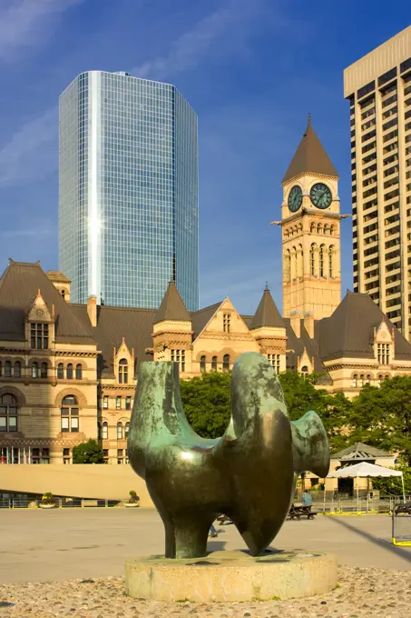 View of Old City Hall from Nathan Phillips Square, Downtown Toronto, Ontario, Canada