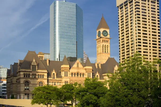 View of Old City Hall from Nathan Phillips Square, Downtown Toronto, Ontario, Canada