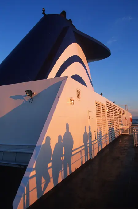 BC Ferry Spirit Class vessel, shadows of passengers, British Columbia, Canada