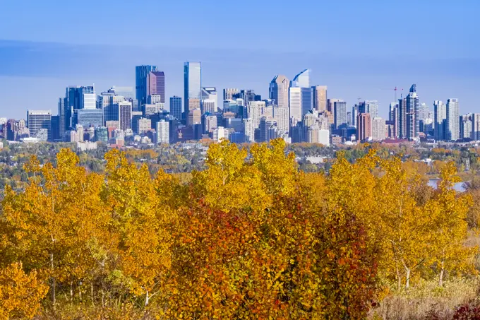 City skyline from Edworthy Park, Calgary, Alberta, Canada