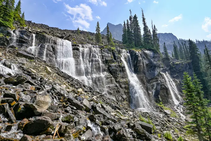 Seven Veils Falls, at Lake O' Hara, Yoho National Park, British Columbia, Canada
