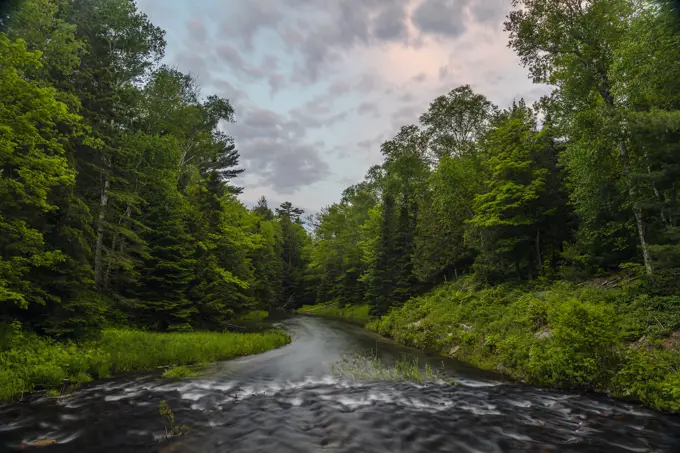 Chikanishing Creek at dawn, Killarney Provincial Park, Killarney,, Ontario, Canada