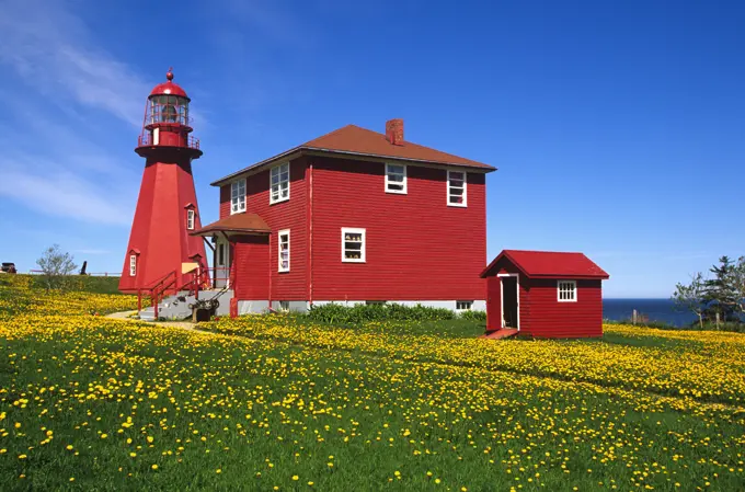 Lighthouse, La Matre, Gaspe Peninsula, Quebec, Canada