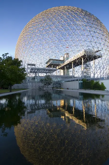 Montreal Biosphere, Quebec, a geodesic dome originally built as US pavillion at Expo 67, Montreal, Quebec, Canada.