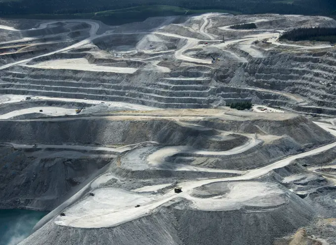 Aerial photography, Mount Polly Mine, British Columbia, Canada