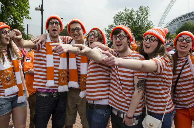 Blackpool FC supporters, Wembley Stadium, London, England
