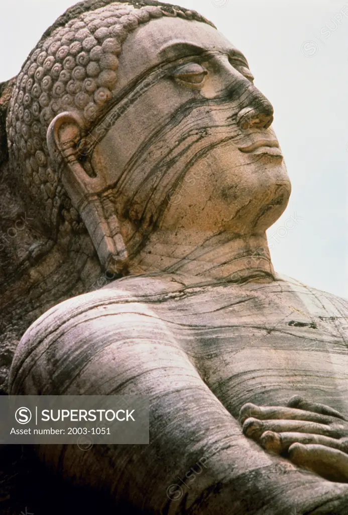 Buddha 12th Century Indian Art  Granite  Gal Vihara Complex, Polonnaruwa Ruins, Sir Lanka 