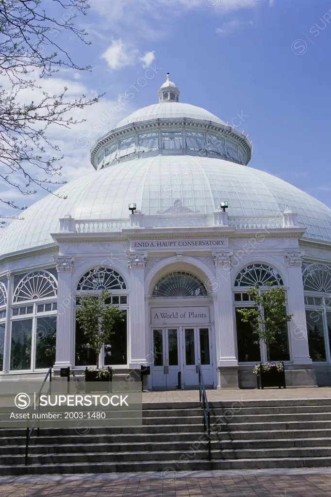 Low angle view of a building, Enid Haupt Conservatory, New York Botanical Garden, The Bronx, New York City, New York, USA