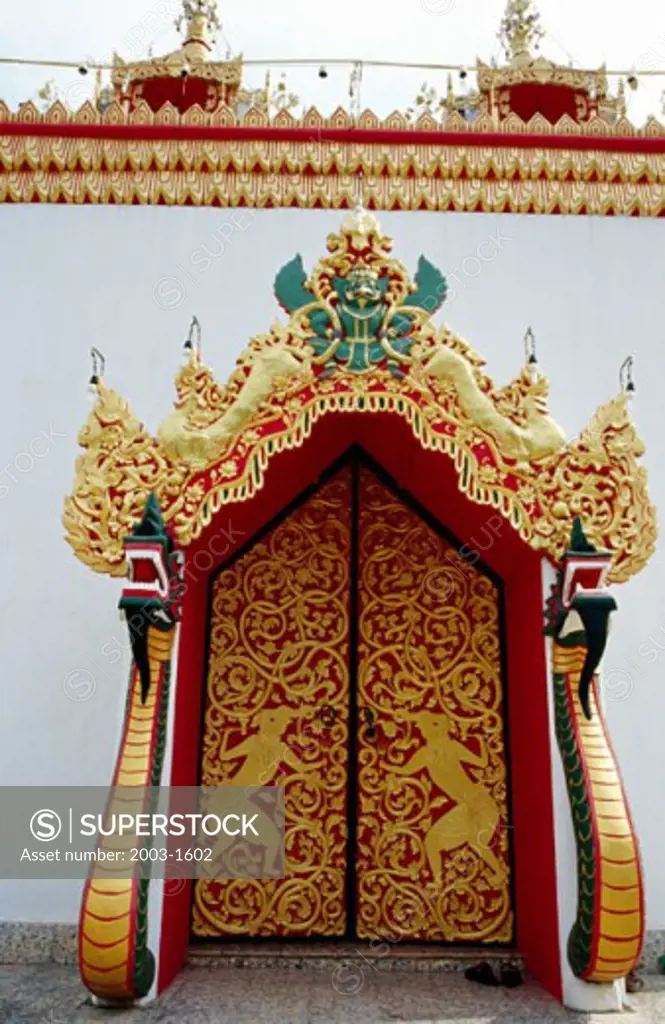 Entrance of a temple, Wat Jong Kham, Mae Hong Son, Thailand
