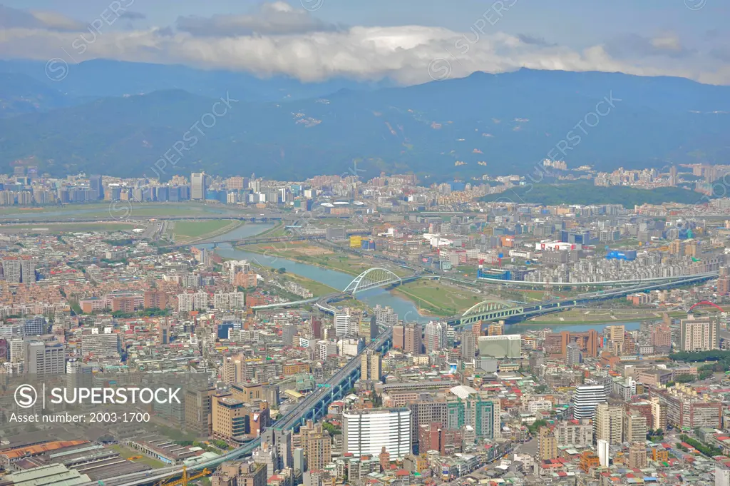 Aerial view of a city, Taipei, Taiwan