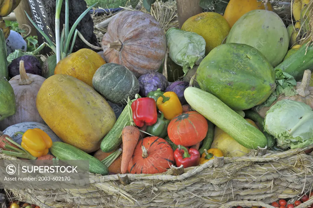 Vegetables in a basket, Chiang Mai, Thailand