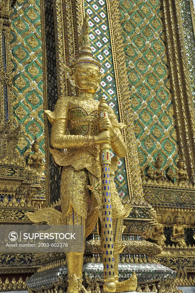 Statue at a temple, Wat Phra Kaeo, Grand Palace, Bangkok, Thailand