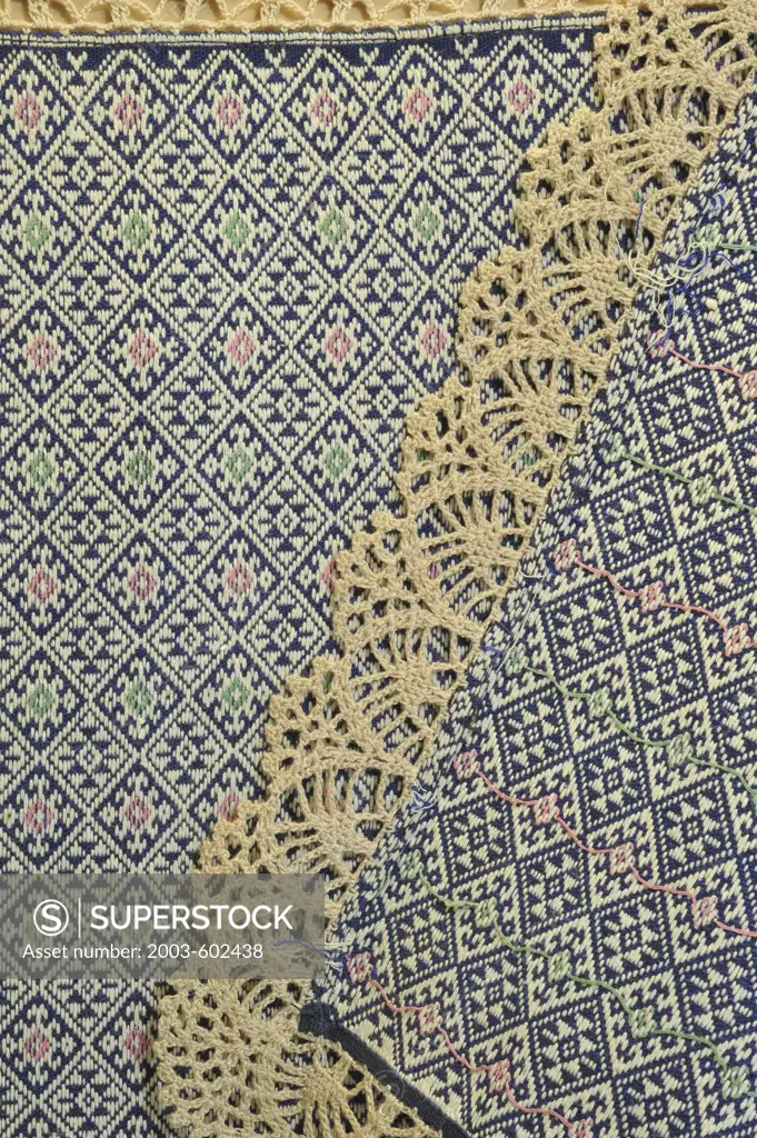 Thailand, Close up of home-made embroidered cloth