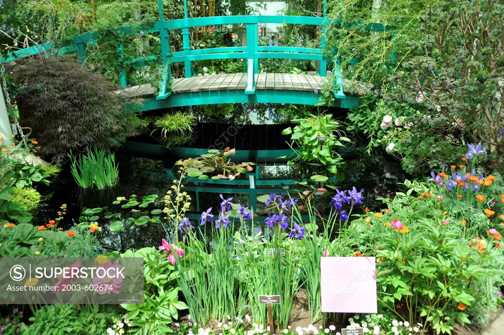 Spring flowers at Monet's Giverny Garden, New York Botanical Garden, Bronx, New York City, New York State, USA