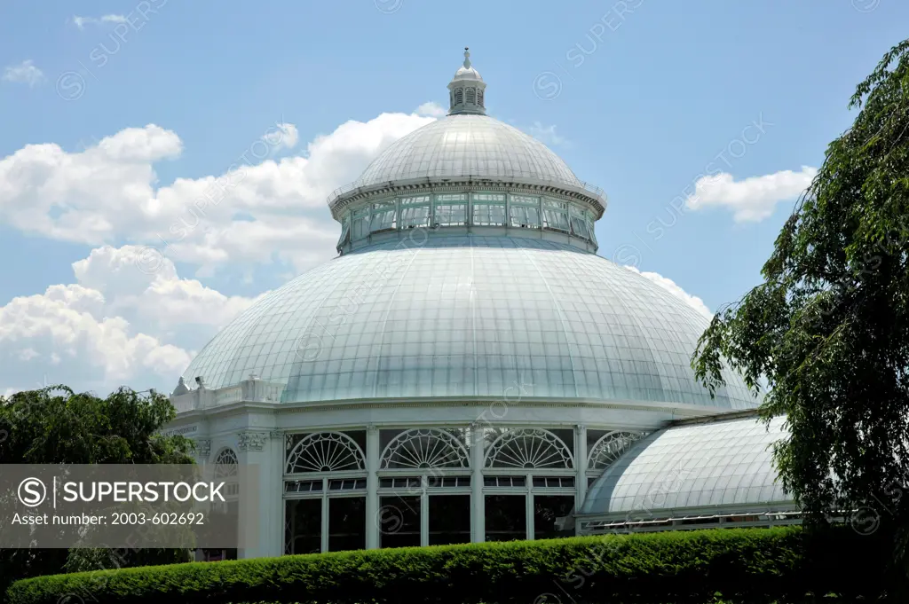Low angle view of a building, Enid Haupt Conservatory, New York City, New York State, USA