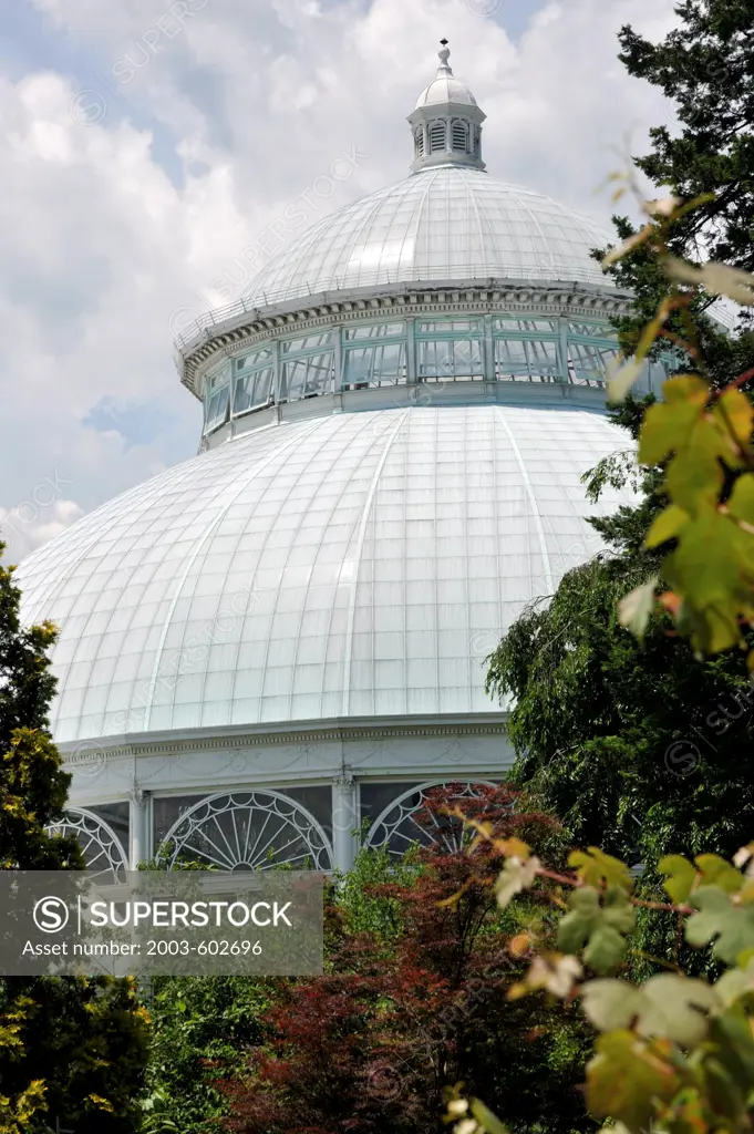 Low angle view of a building, Enid Haupt Conservatory, New York City, New York State, USA