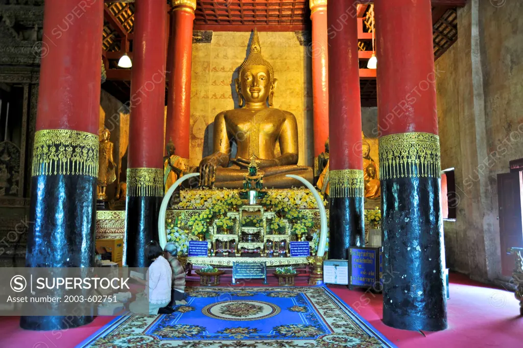 Thailand, Nan, Wat Chang Kham established in 1458, Buddhist monastery and school