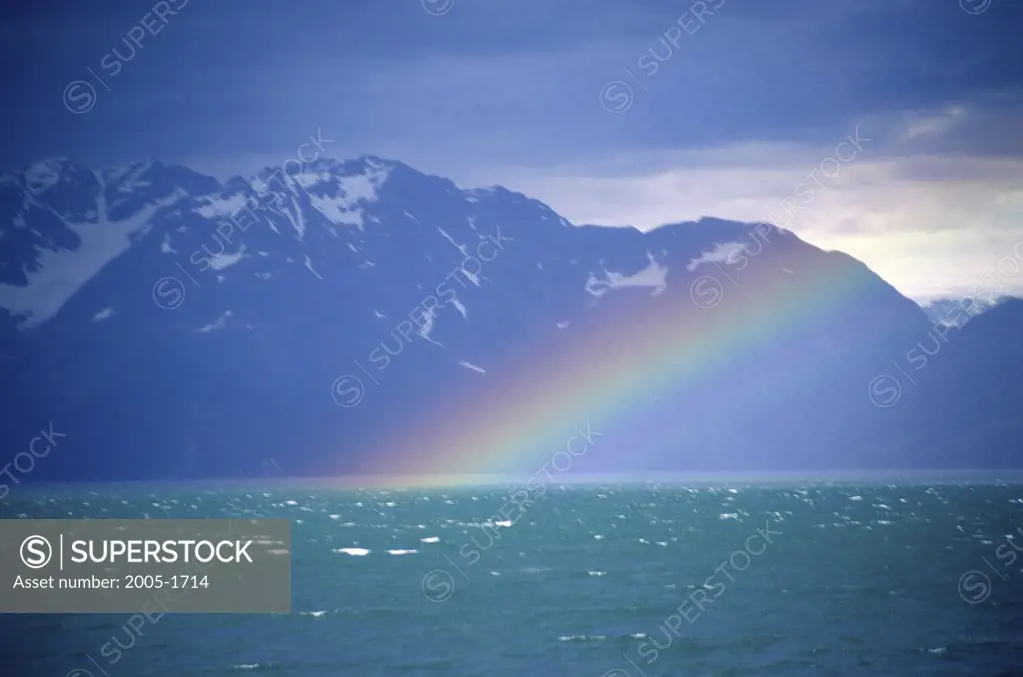 Rainbow over a sea, Resurrection Bay, Kenai Fjords National Park, Alaska, USA